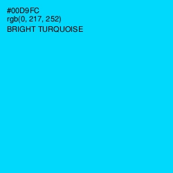 #00D9FC - Bright Turquoise Color Image